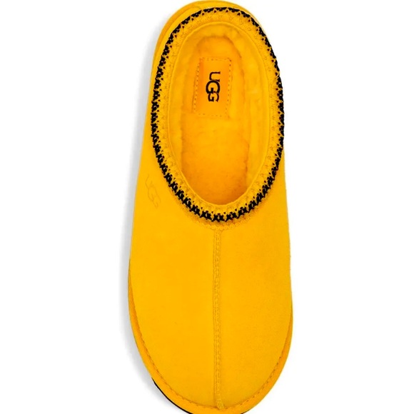 NEW LIMITED YELLOW UGG Men’s Tasman fur Suede Slippers Size 12 - Picture 4 of 9